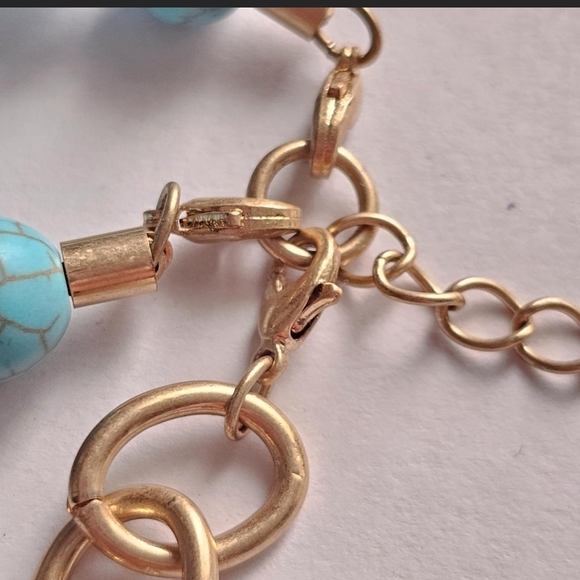 Park Lane 3-in-1 Necklace with Golden Matte Chain and Turquoise Beads - Picture 4 of 6